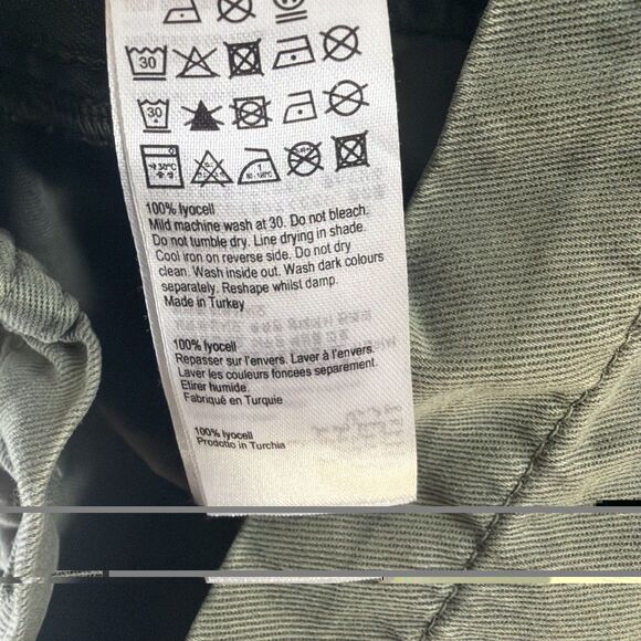 All Saints 0 Jess Long Sleeve Utility Cargo Shorts Jumpsuit Romper Khaki Green - Picture 5 of 5